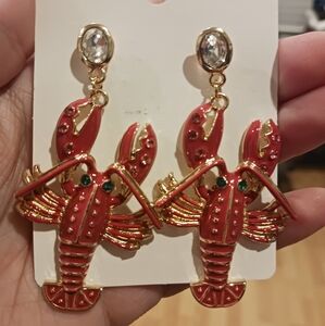 Red Lobster Dangle Earrings